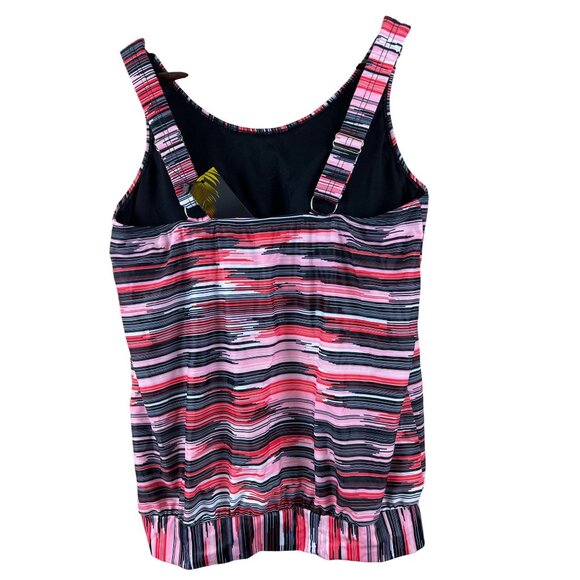 Bikinix Women's Swimsuit Two Piece Tank Red Black Bikini Bottom Size XL NEW NWT - Picture 5 of 11